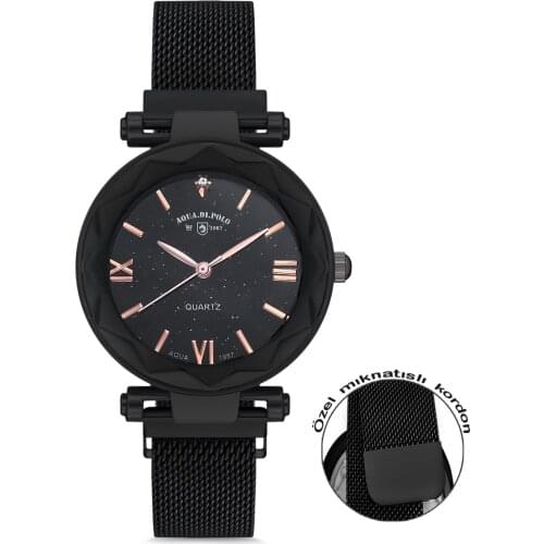 Womens Black Mesh Magnet Wristwatch 2021 women elegant watch luxury gift fashion watches ladies fashion style