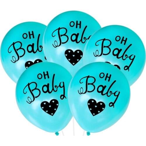 10pcs 10 Inch Oh Baby Latex Balloons Pink Mint Green Baby Shower Boy Girl First Birthday One Year Old Party Supplies Decor