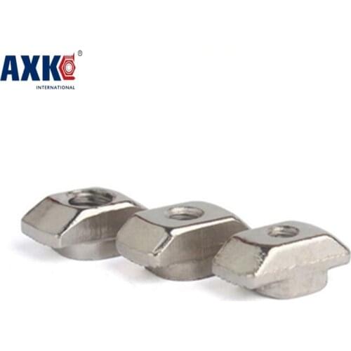 100pcs 20tn M3 M4 M5 M6 T Nut Hammer Head Fasten Connector Nickel Plated For 20 Series Aluminum Profile Slot Groove 6