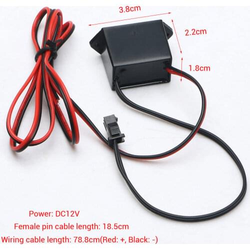 DC12V Power EL Wire Driver Inverter Light Strip Mini Inverter EL Wire Cable Neon Glow Inverter Supply Festival Decoration 1-5M