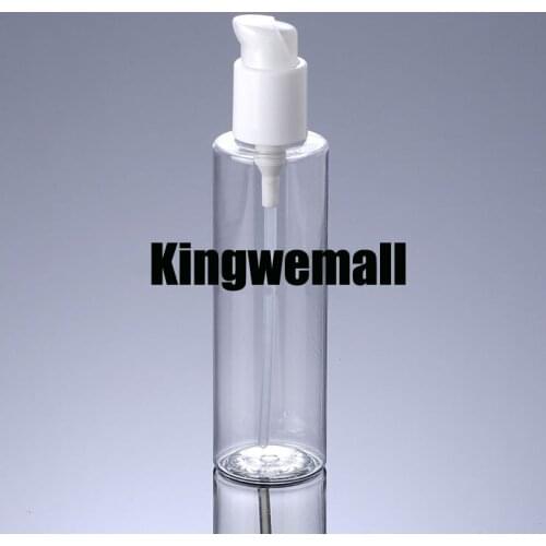 300pcs/lot 200ml Plastic Lotion Long Shape Container Bottle with White Press Pump For Cosmetic Packaging FTJ30