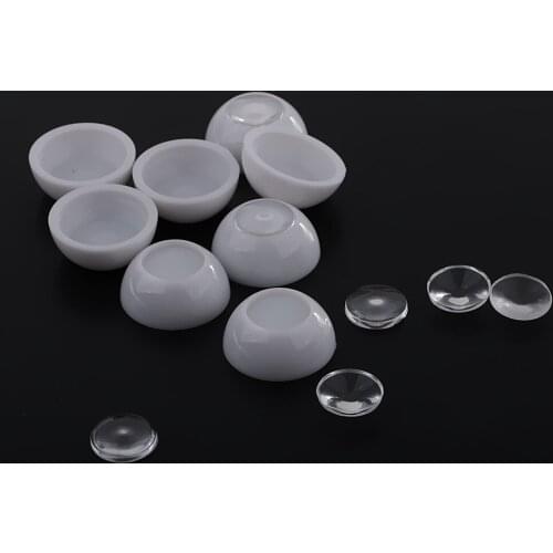 4 Pairs of 16 Mm Half-round Hollow Dolls with White Eyes with