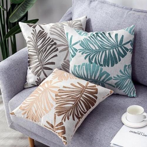 45x45CM Plant Pattern Velvet Pillow Case Ins Style Home Decor Bedroom Living Room Sofa Chair Cushion Cover Suede Car Pillow Case