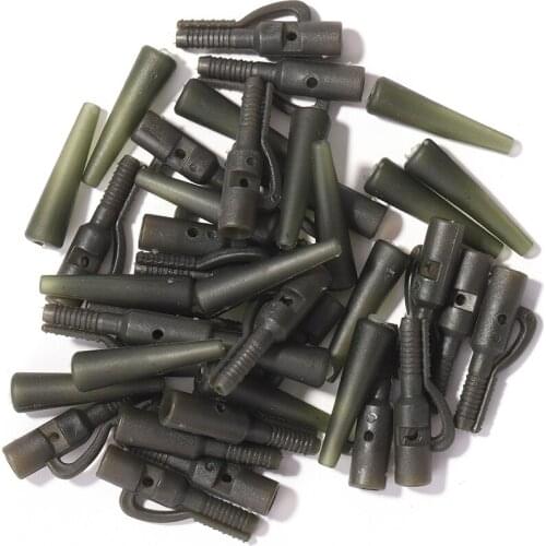 50pcs/Set Fishing Sleeve Tubes Replacement Terminal Tackle Safety Clips Tail Rubber Tubes Carp Fishing Accessories Tool