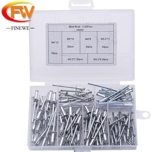 120PCS /box M3.2-M4 Aluminum Blind Rivets Nail Decoration Pop Rivets