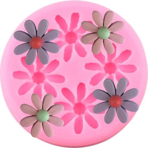 Flower Silicone Mold DIY Daisy Cupcake Topper Fondant Cake Decorating Tools Jewelry Resin Clay Candy Chocolate Gumpaste Moulds