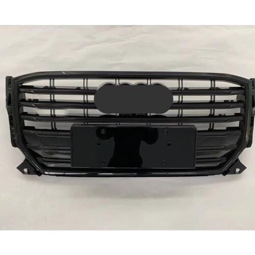 For SQ2 Style Front Sport Hex Mesh Hood Grill Glossy Black for Audi Q2/SQ2 2017 2018 2019