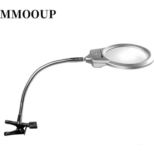 Lamp with Magnifier Bright LED Lighted Hands Free Magnifying Glass for Reading Diamond Needlework Magnifier