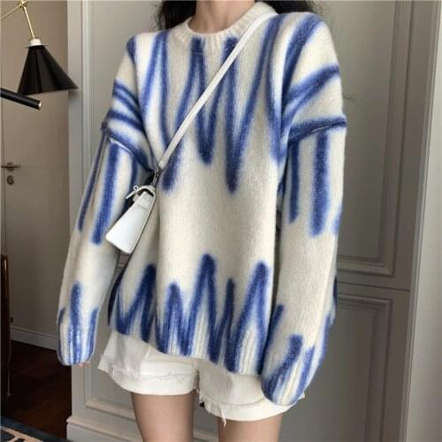 Lazy Style Sweater Womens Fall/winter 2021 New Style Hedging Korean Fan Loose All-match Outer Knit Sweater Coat