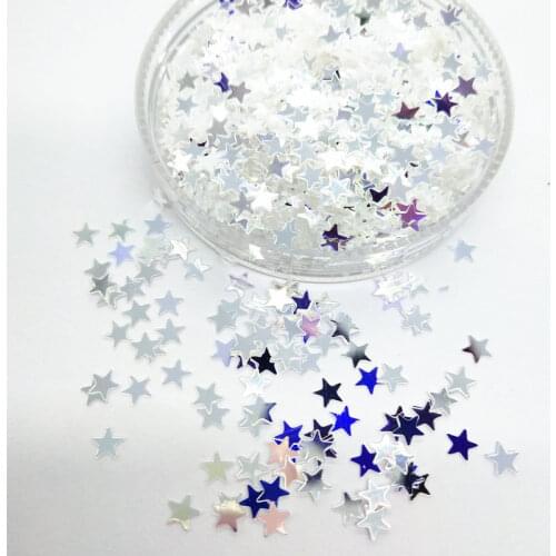 LNHOME 50g/lot 4mm Crystal Blue Star Sequins PVC Paillette Loose Flat Flakes Nail Art Confetti
