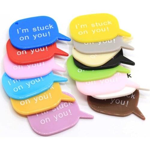 Cute Mix Style DIY Planar Resin Acrylic I'm stuck on you Word Charms Pendants Jewelry Making Materials Boutique Trinket