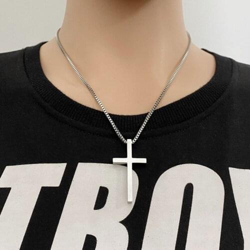 Fashion Stainless Steel Cross Pendant Titanium Steel Couple Pendant Simple All-match Jewelry hot sale