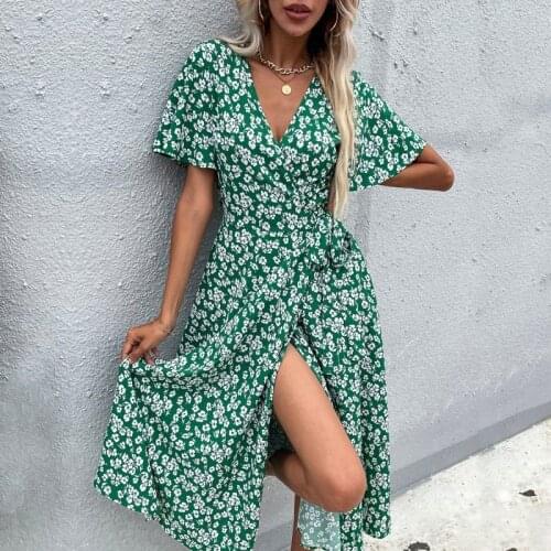 MOXFCIZO Summer Wrap Dresses