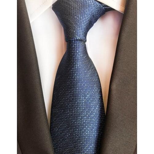 8cm Men Formal Necktie Solid Blue Jacquard Woven Ties Wholesale
