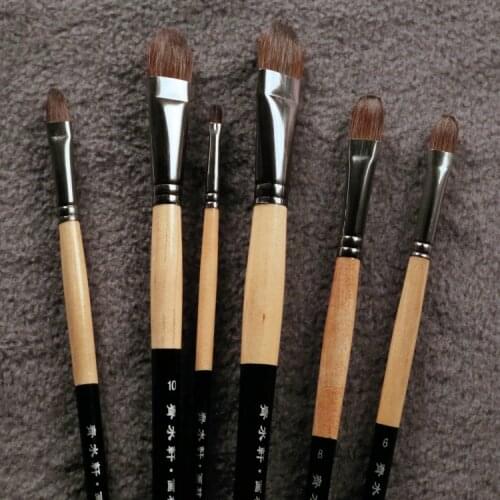 6Pcs/Set Trition Smooth And Soft Squirre Hair Paint Brush For Acrylic,Aquarelle,Oil Painting Art Supplies Brushes For Artist