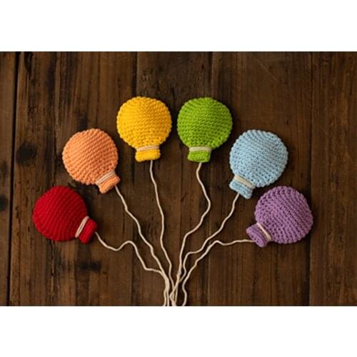 D&J New A set Hand Crochet colorful Balloon Infant Photo Shoot Props for Newborn Baby Photography Accessories