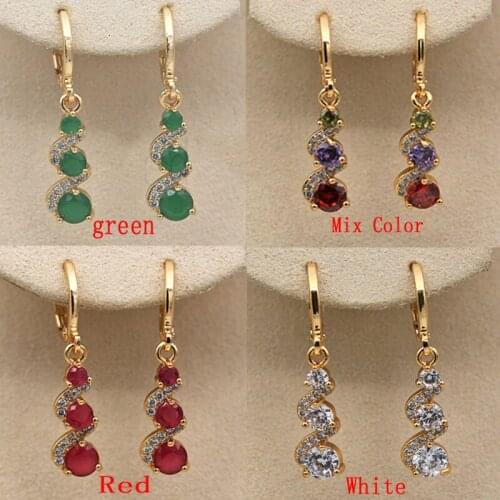 New Trendy Shiny Zircon Dragon Earrings Classic Long Drop Dangle Temperament Earrings Colorful Stone Chinese Dragon Jewelry Gift