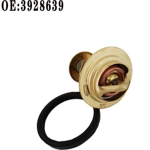 New thermostat 76 ℃ 3928639 for Cummins 6CT diesel engine Hyundai R300 305 335-5 With sealing ring Made in China