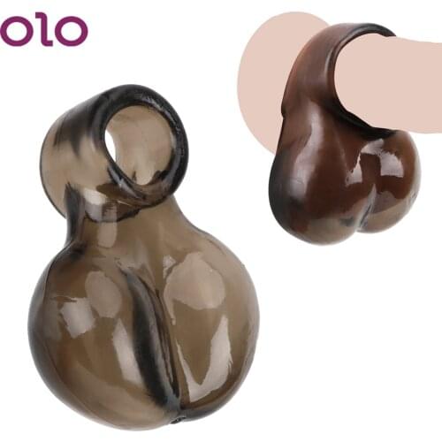 OLO Reusable Penis Ring Cock Ring Chastity Cage Lock Scrotum Ring Adult Sex Products Sex Toys For Men Delay Ejaculation Bondage
