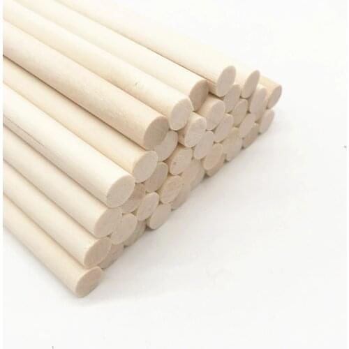 20 pcs high quality solid wood round wood stick DIY model long wood stick wood crafts creativity 14 * 0.8 cm