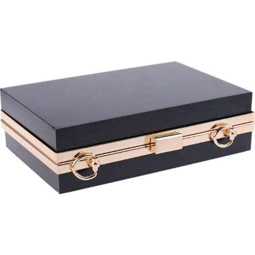 Rectangle Metal Frame Box Purses Handles for DIY Handbags Evening Bag Clutch Accessories 18x11.5x5.5cm