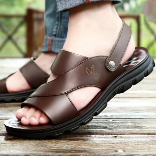 Sandals men shoes fashion wear resistant beach shoes men non slip solid color shoes men sandals summer slippers chaussure homme