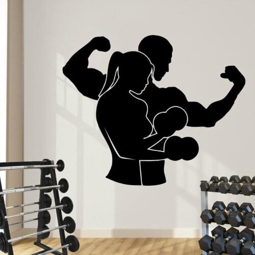 Removable Wall Vinyl Decal Gym Fitness Athletic Sport Wall Sticker Bodybuilding Home Decor Art Living Room Decor adesivo NY-145