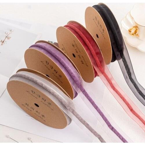 Chiffon striped yarn DIY hair decoration ribbon fresh Florist material cake ribbon ribbon ribbon gift wrapping ribbon 10 yards