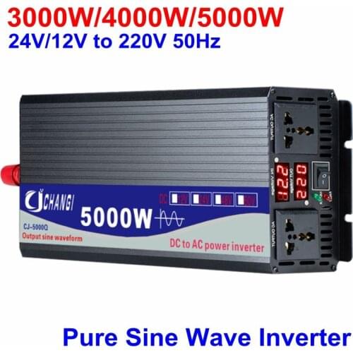 Solar Panel 3000W 4000W 5000W 12V 24V Pure Sine Wave Inverter Power Generator System 220V Voltage Transformer Power Converter