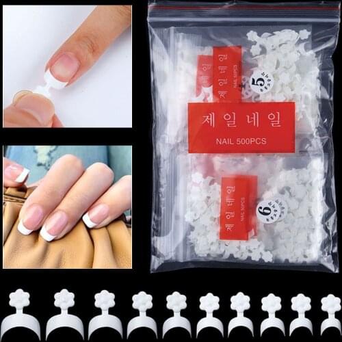 French Nail Tips White Crescent Shape UV Gel Manicure For Home Use Salon