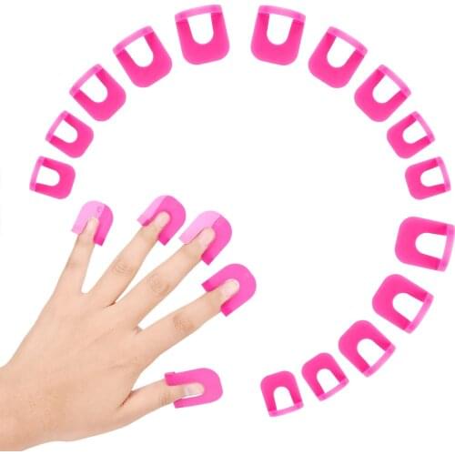 26pcs Nail Polish Stencil 10 Sizes Nail Painting Guide Manicure Nail Art Polish Protection Tip Protectors Reusable Pink