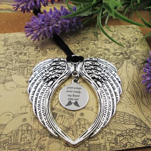 Your wings were ready my heart was not for earview mirror chram Christmas tree mirror dangle car accesories