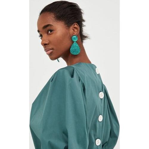 JERPVTE Jewelry Candy Color Multi Colors Rhinestone Drop Earrings Fashion Water Drop Resin Dangle Earrings Party Earrings Women