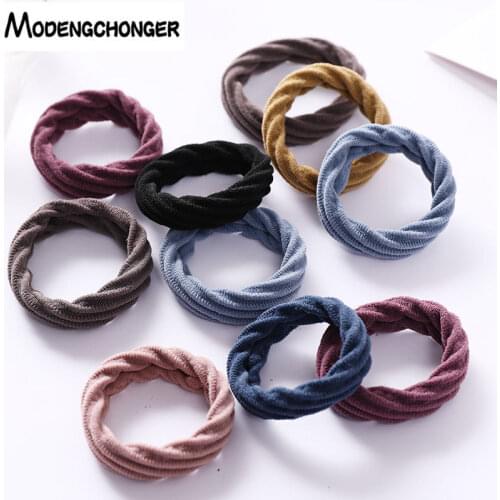 For Women Girls 10PCS Simple High Elastic Hair Bands Tie Gum Scrunchie Ponytail Holder Rubber Bands Fashion Hair Accessories