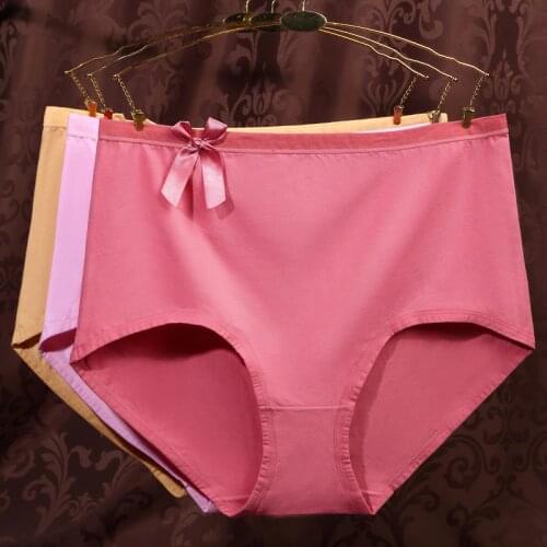 Plus Size Women Panties with High Waist Underwear Ladies Briefs Big Size Bow Elastic Large Size Cotton Panties Female XXXL XXXXL