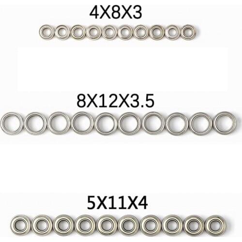 10PCS Ball Bearing 5x11x4 8x12x3.5 4x8x3mm For 1/12 RC Car Parts Wltoys 12428 12423 Upgrade Parts