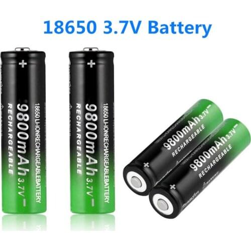 100% New 18650 3.7V 9800mAh Rechargeable Battery For Flashlight Torch headlamp Li-ion Rechargeable Battery drop shipping