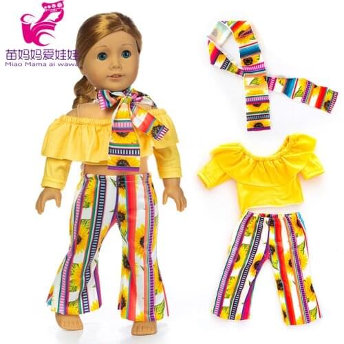18" Doll Clothes set for 43cm New Born Baby Doll Fashion Clothes 45cm Girl Dolls outfit Toys Wear