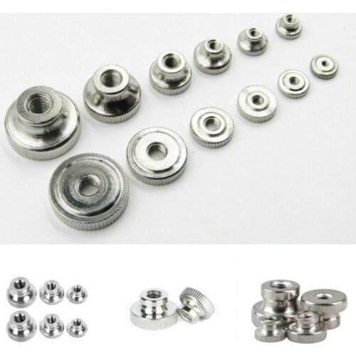 5pcs M2 M2.5 M3 M4 M5 M6 nickel/ white zinc plated Knurled small step Thumb Nut Iinstrument Hand Tighten Nut
