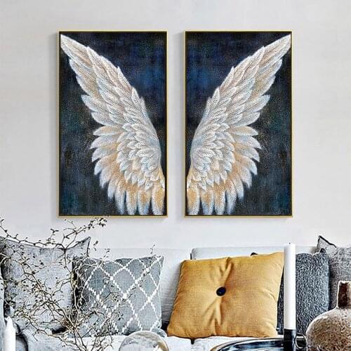 QIZITENG Diy 5d Diamond Mosaic Abstract Angel Wings Diamond Painting Cross Stitch 3d Embroidery Full Round Drill Home Decor