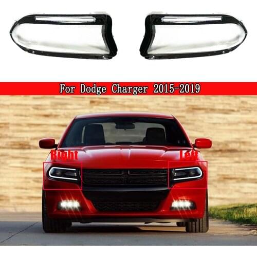 Car Headlight Cover Lens Glass Shell Front Headlamp Transparent Lampshade Auto Light Lamp For Dodge Charger 2015~2019