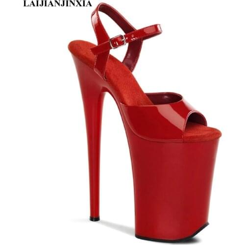 LAIJIANJINXIA New 9inches Black Platform Shoes Sexy Dance Shoes 23 CM High Heels Sandals Pole Dance shoes