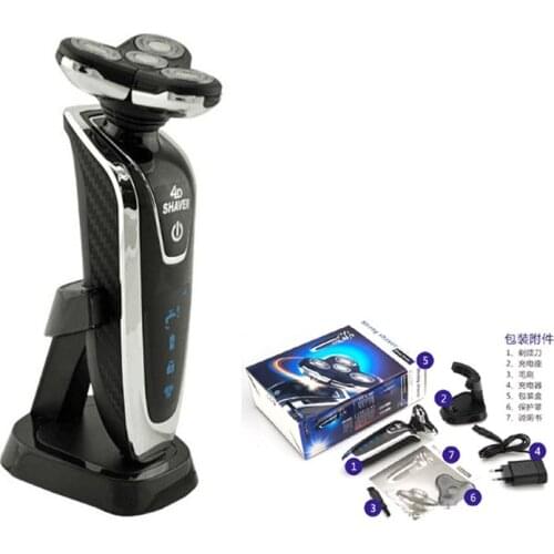 LK-8871 Electric Strong Shaver Razor for Men IPX7 Waterproof Rechargeable 4D Floating 4 Blade Beard Hair Shaving Cutting Machine