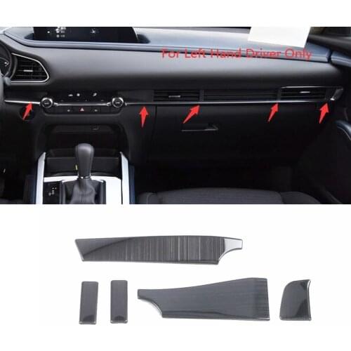 For Mazda CX-30 CX30 2020 2021 Stainless Steel Inner Side Air Condition Water Cup Cover Trim Center Control Strip Decoration