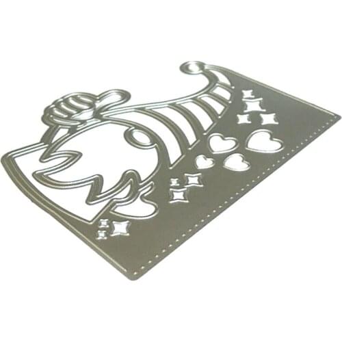 Gnomish Greeting Clear Stamps Embossing Mould, DIY Printing Carbon Steel Mould for Card Making and Scrapbooking