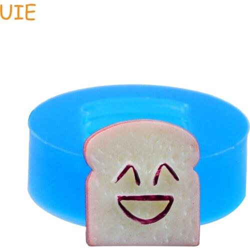 GYL516U 21.8mm Smiley Face Toast Flexible Silicone Mold - Fondant, Cake Decoration Craft, Chocolate, Candy, Resin, Food Safe