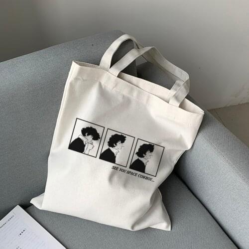 Japanese anime canvas bag large capacity female bag casual Harajuku cartoon shopper bag punk ins new Ulzzang female shoulder bag