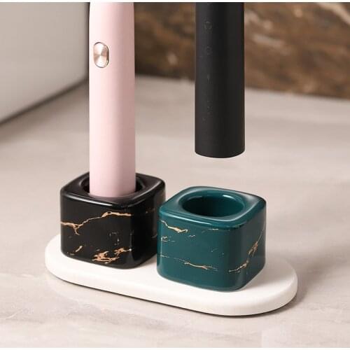 Ceramic Marbled Holder For Electric Toothbrush Fashion Bathroom Accessories Toothbrush Holder