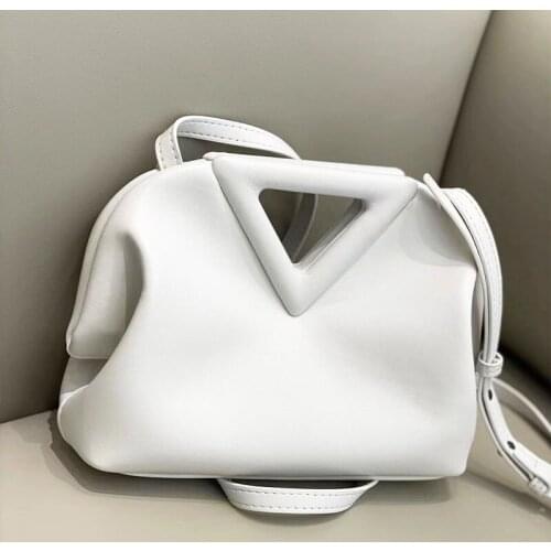 Women Bag Classic Brand Handbags Inverted Triangle Handle Clutch Pouch 2021 Trend Small Crossbody Bags Vintage Women Clip Bag