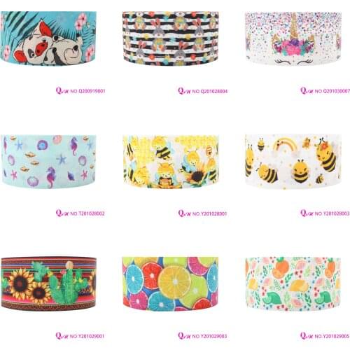 25mm~75mm Animal Pattern Grosgrain Ribbon Accessories DIY Material Craft Supplies Ribbons For Bows Free Shipping